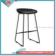 Cafe Bar Chair with Soft Cushion Plastic Bar Stools with Black Metal Legs
